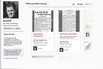 Profile page on Great Falls Tribune Archive