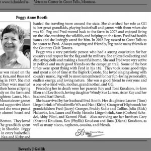 Obituary for Peggy Anne Booth